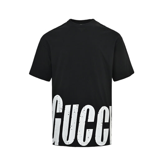 Gucci & Balenciaga short sleeves with mottled letter print on the hem
