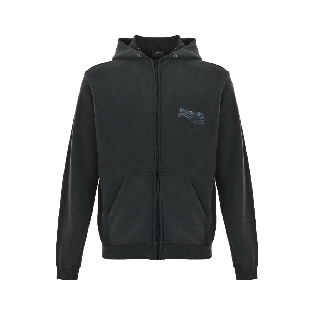 Balenciaga/Balanciaga blur printed washed zipper hooded jacket