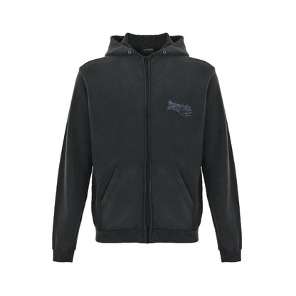 Balenciaga/Balanciaga blur printed washed zipper hooded jacket