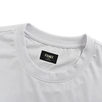 Fendi 25ss hot dog pizza badge embroidered short sleeves