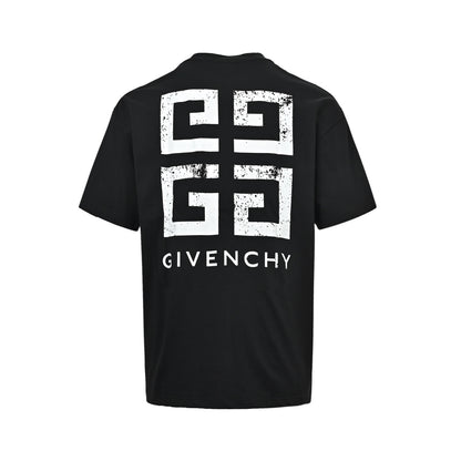 GIVENCHY front and back four-square printed short sleeves