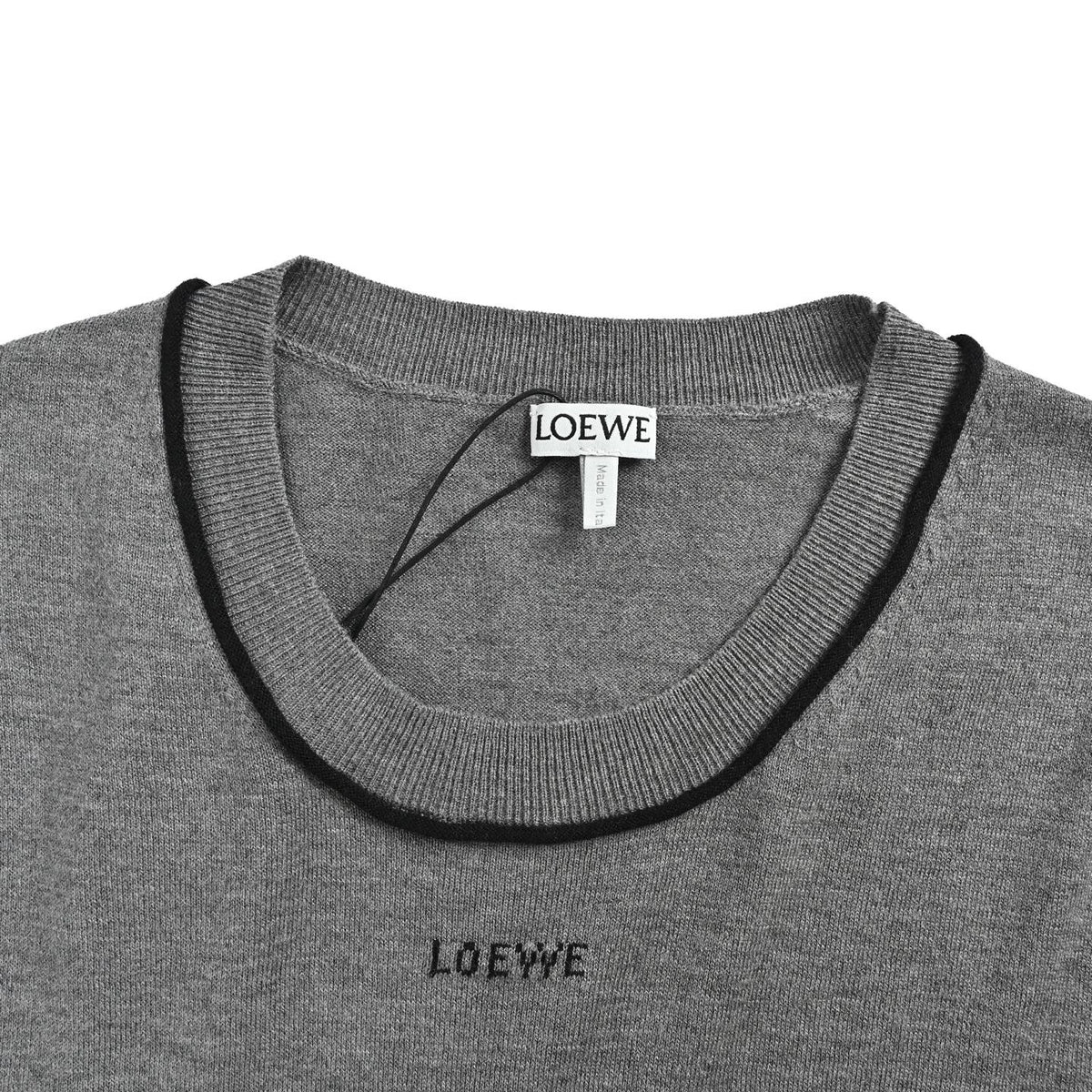 Loewe/Luo Yiwei collar letter jacquard knitted short sleeves