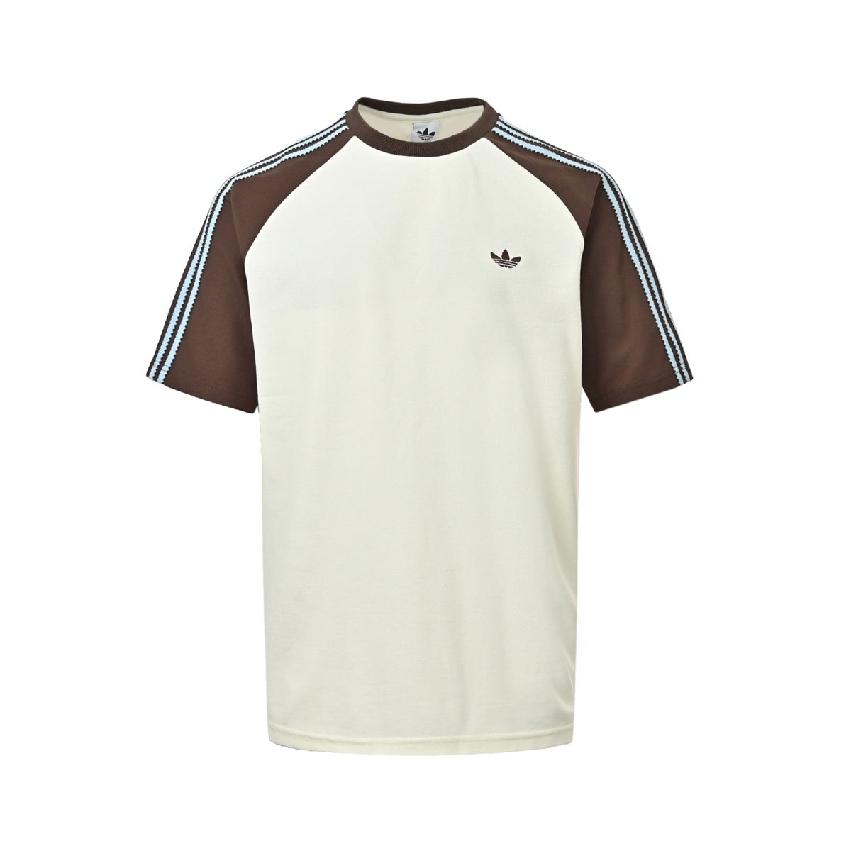 Adidas clover embroidered three-bar short sleeves