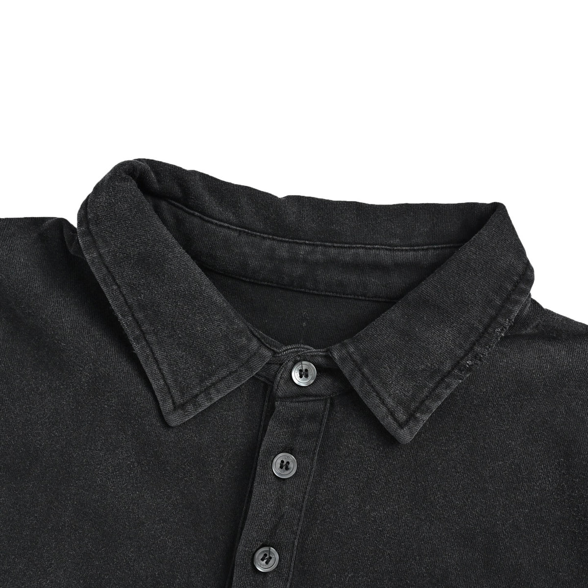 JUUN.J niche minimalist logo embroidery distressed washed Polo short sleeves