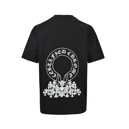 Chrome Hearts/Chrome Heart Horseshoe Cross Print Short Sleeve