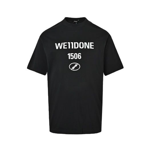 We11 Done 1506 mottled letter print short sleeves