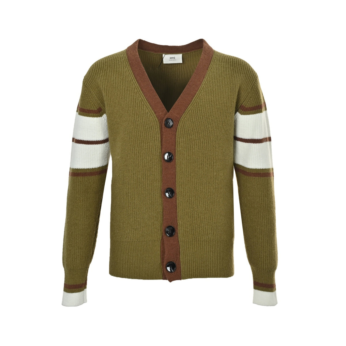 Ami 25Fw cardigan sweater with towel embroidered love on the back