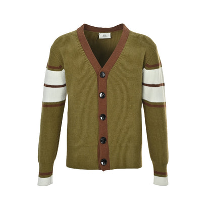 Ami 25Fw cardigan sweater with towel embroidered love on the back