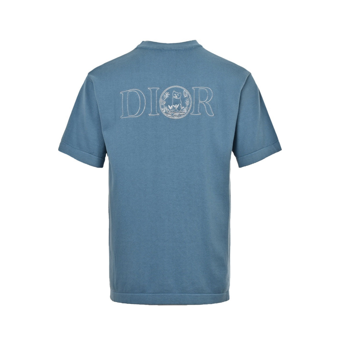 Dior 25ss cat embroidered knitted short sleeves