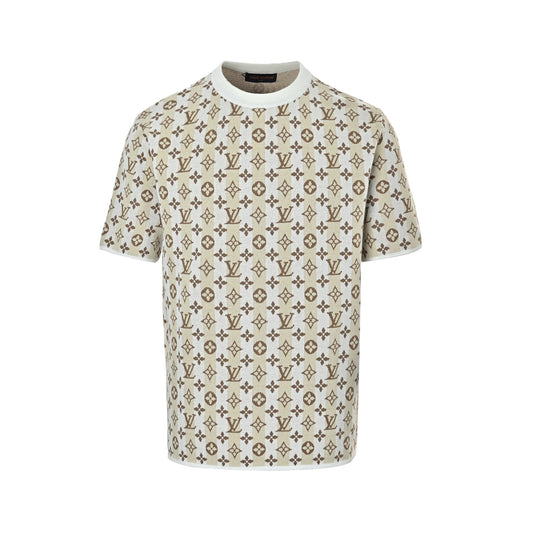 Louis Vuitton 26ss allover old flower jacquard knitted short sleeves