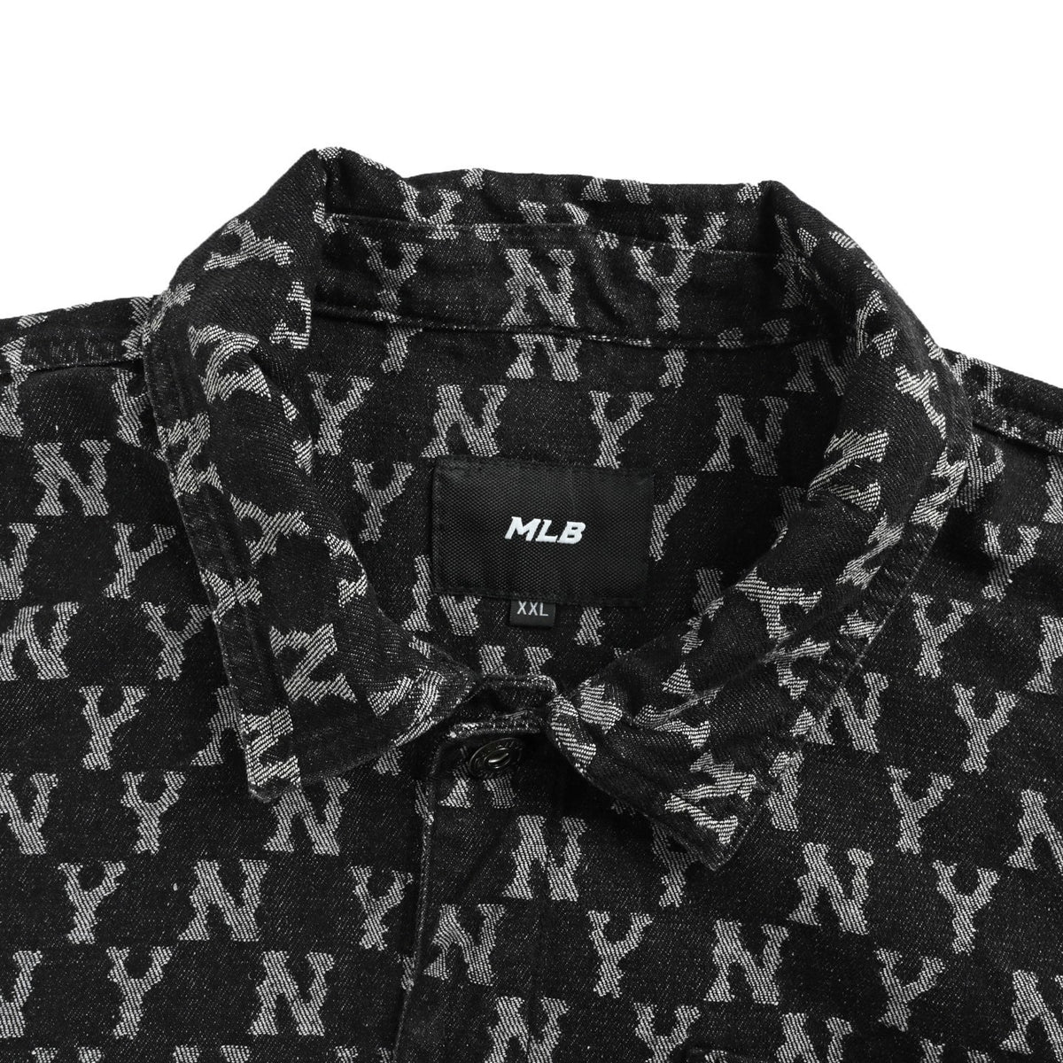 MLВ embroidered logo all over denim shirt jacket