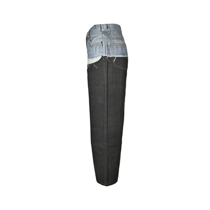 Acne Studios trompe l'oeil striped panel print jeans