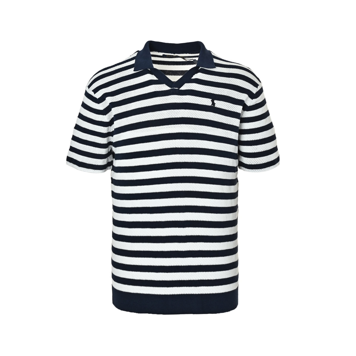 Ralph Lauren striped seagull collar knitted Polo short sleeves