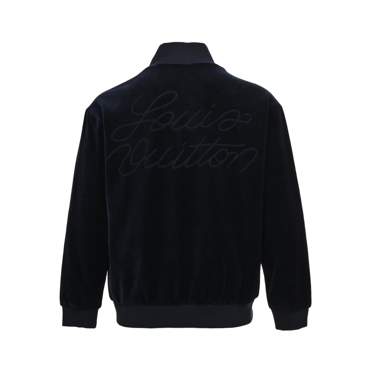 Louis Vuitton leather label velvet suit zipper pocket jacket