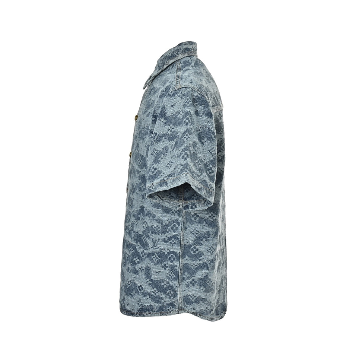 Louis Vuitton cloud old flower jacquard suit denim short-sleeved shirt