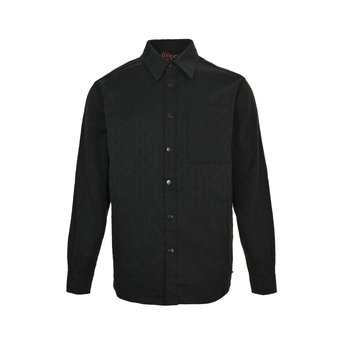Gucci button-up double G all-over jacquard stand-collar shirt jacket