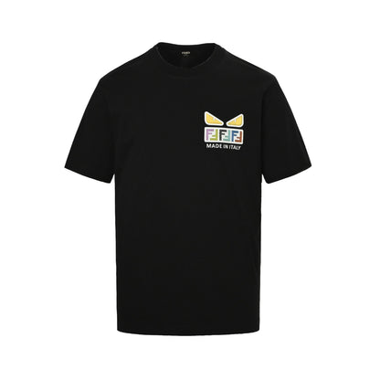 Fendi 25ss flocked eye letter print short sleeves