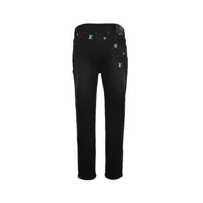 LouisVitton/Louis Vuitton back pocket presbyopic colorful embroidered jeans