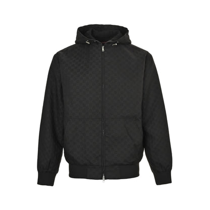 Gucci 25ss GG full printed fine grid hooded zipper jacket