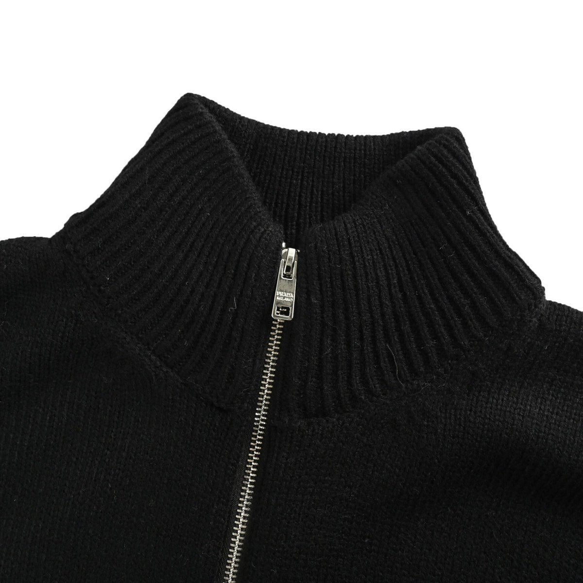 Prada embroidered logo zipper sweater cardigan