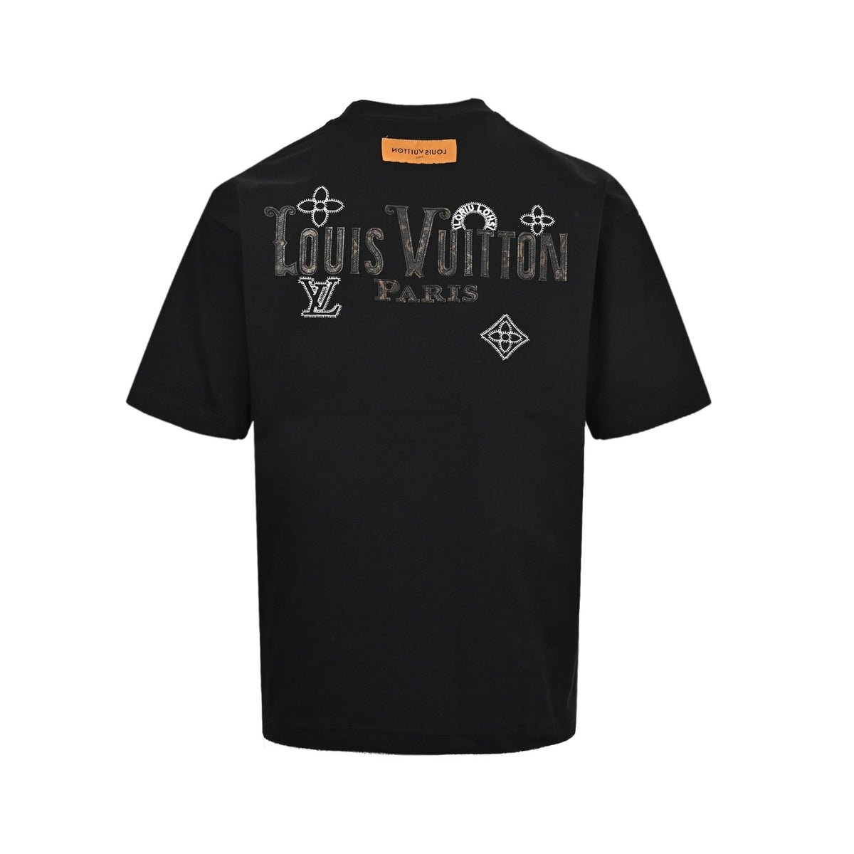 Louis Vuitton 26ss presbyopic leather letter embroidered short sleeves