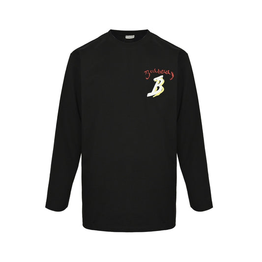 Burberry 25Fw letter sailboat painted print long-sleeved T-shirt