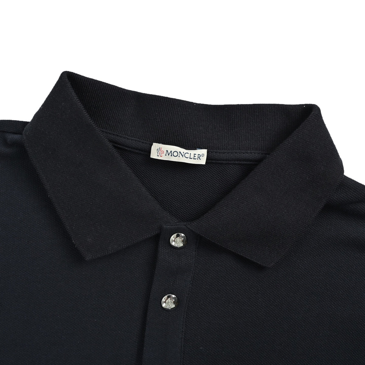 Moncler/Mask logo patch piqué cotton Polo short sleeves