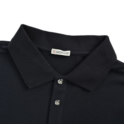 Moncler/Mask logo patch piqué cotton Polo short sleeves