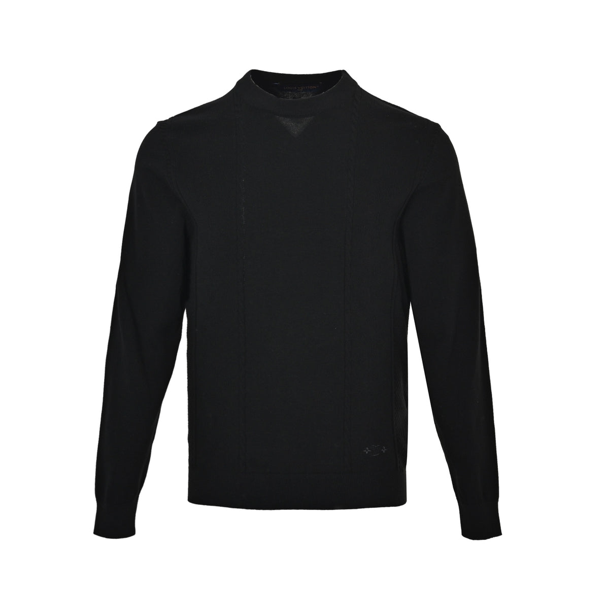 Louis Vuitton hem three-flower jacquard mesh crew neck sweater