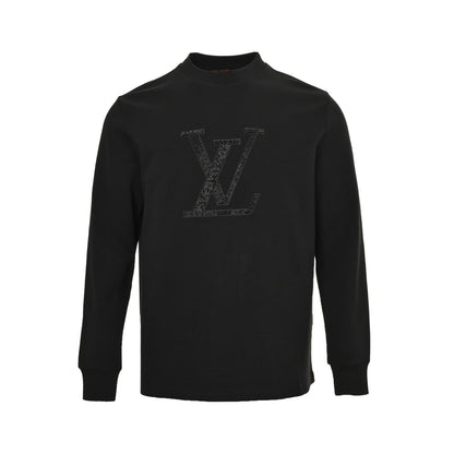 Louis Vuitton 25Fw large logo beaded embroidery long-sleeved T-shirt