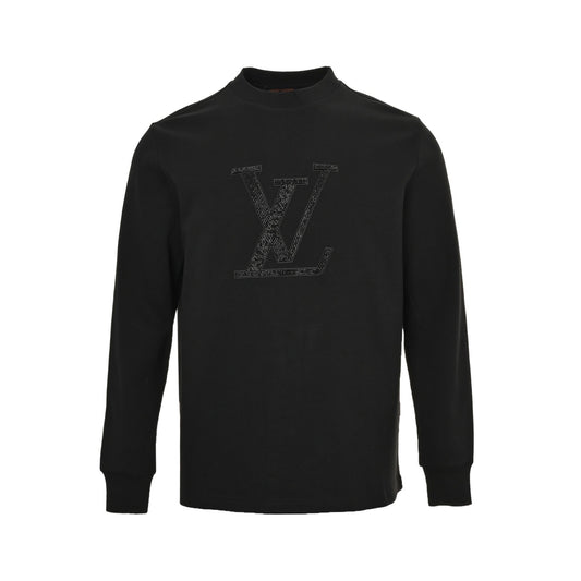 Louis Vuitton 25Fw large logo beaded embroidery long-sleeved T-shirt