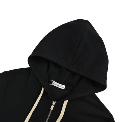 Dior 25Fw laminated letter logo zipper hooded jacket