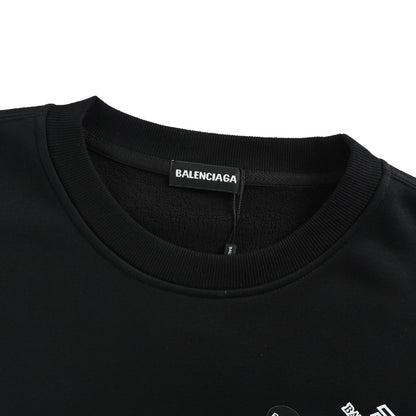 Balenciaga/Balanciaga 25Fw multi-label printed crew neck sweatshirt