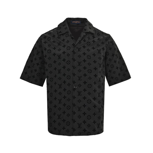 Louis Vuitton 25ss all-over printed old flower flocking short-sleeved shirt