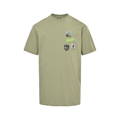 Dior Mountain multi-color patch embroidered short sleeves
