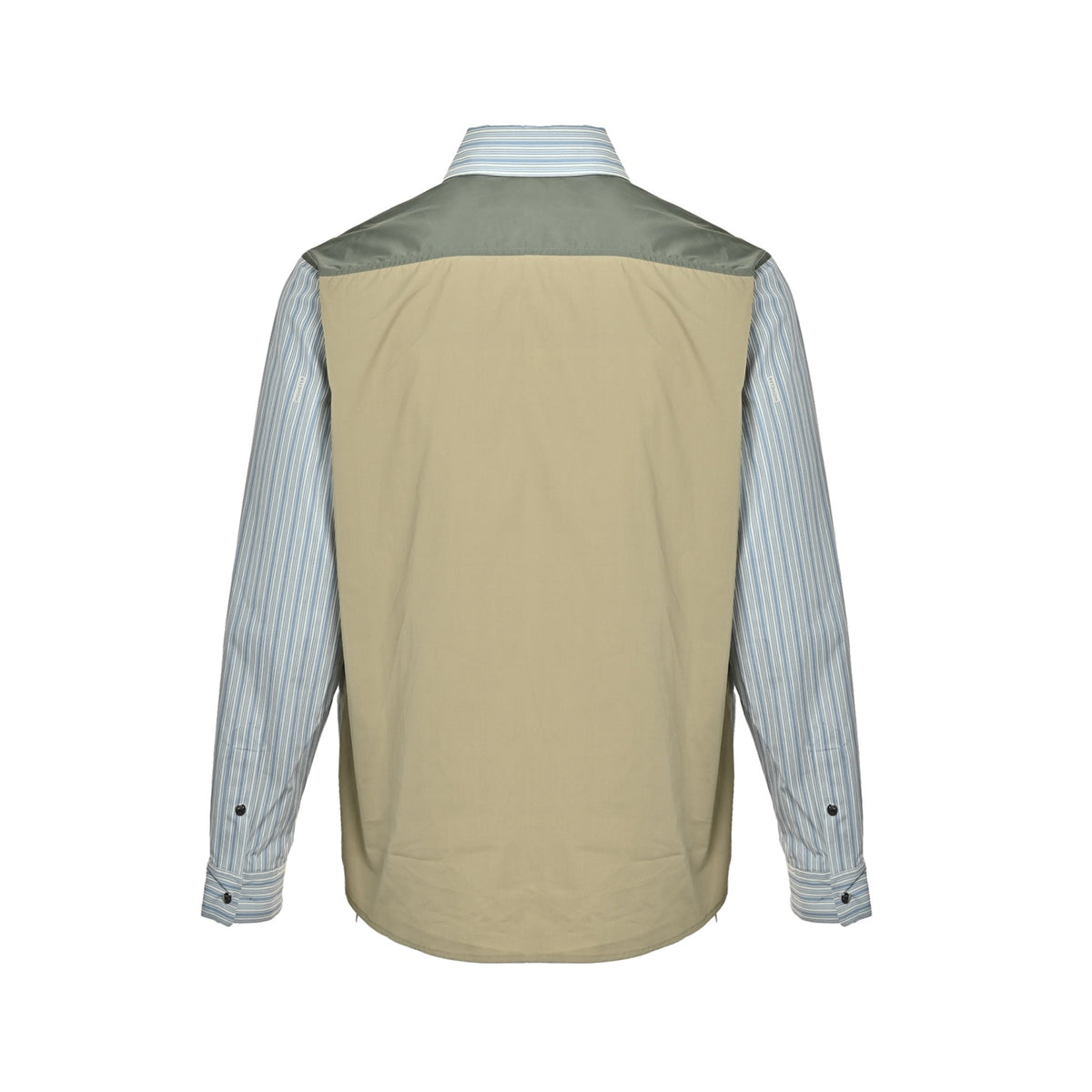 Moncler/Maskled striped patchwork cotton zipper shirt