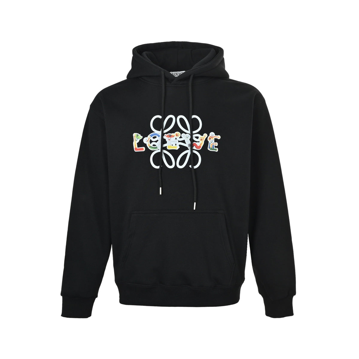 Loewe/Luo Yiwei 25Fw colorful letter hooded sweatshirt