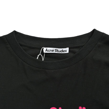 Acne Studios New Year Limited Pink Flocked Letter Print Long Sleeve T-Shirt