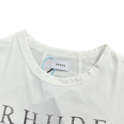 RHUDE Marlboro retro USA flag logo printed short sleeves