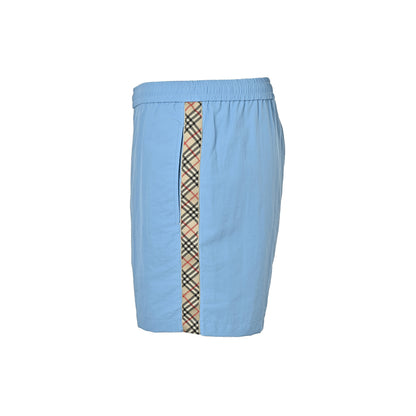 Burberry drawstring nylon side plaid web beach shorts