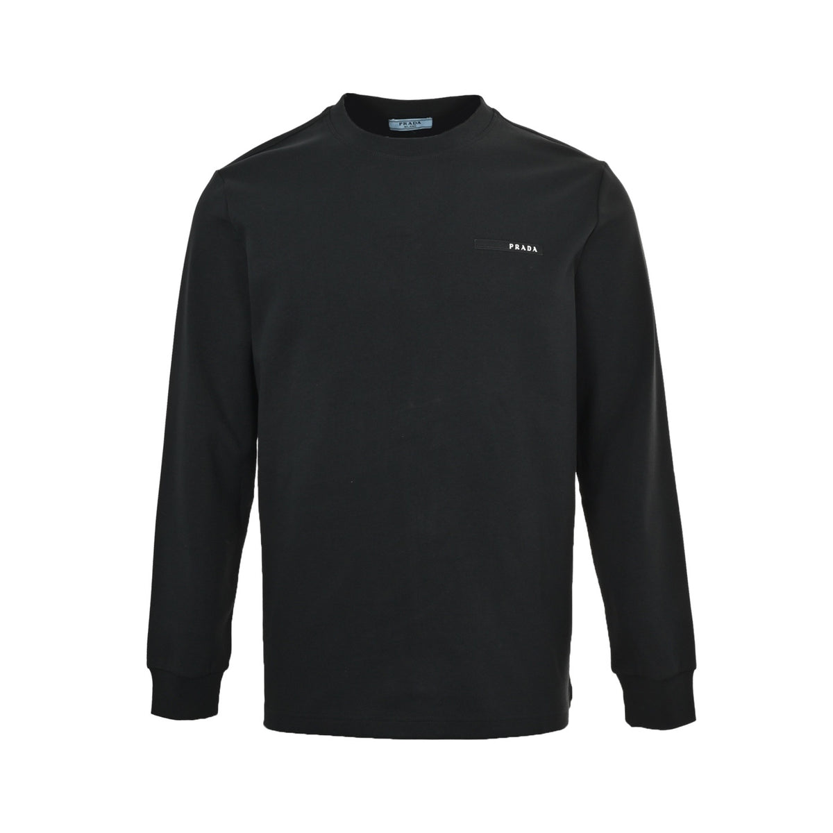 Prada long-sleeved T-shirt with embroidered logo letter strips on the chest