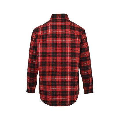 Celine 24Fw Arc de Triomphe embroidered plaid shirt