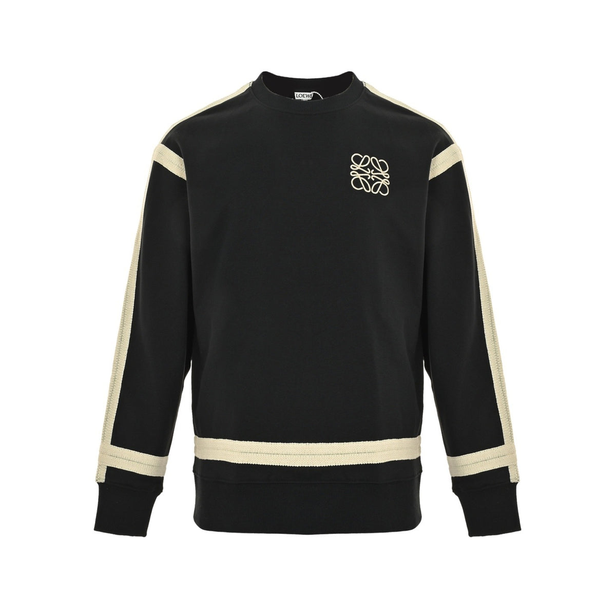 Loewe/Luo Yiwei embroidered logo braided webbing crew neck sweatshirt