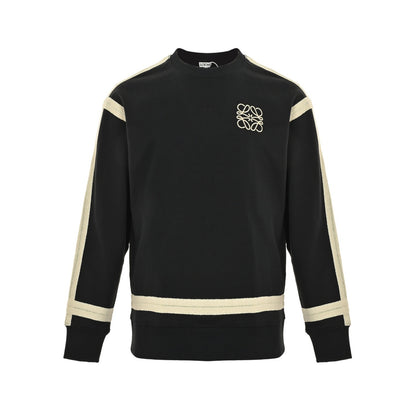 Loewe/Luo Yiwei embroidered logo braided webbing crew neck sweatshirt