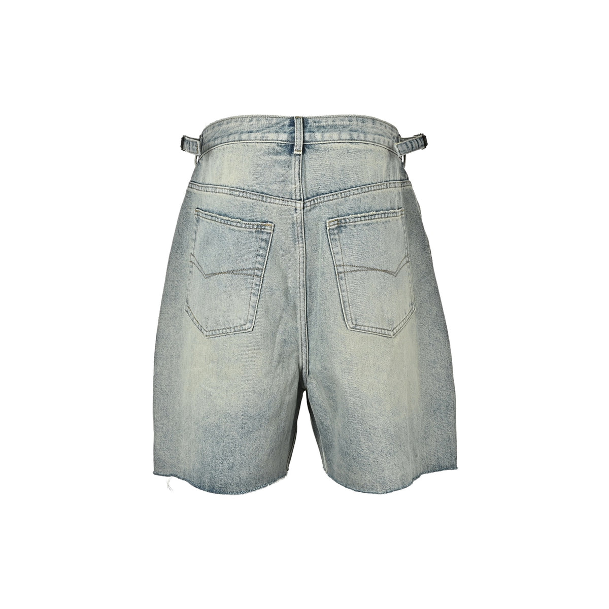 Balenciaga 24ss distressed tassel hem denim shorts
