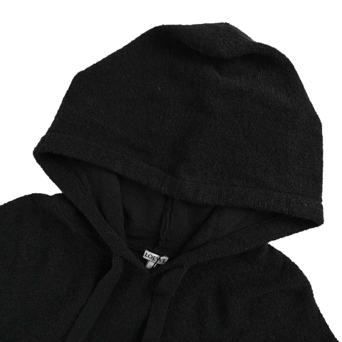 Loewe 25Fw logo embroidered knitted hooded sweater
