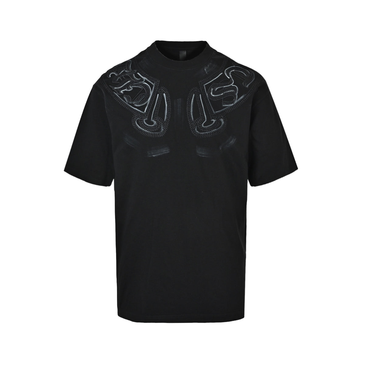 Chrome Hearts braided embroidered washed short sleeves