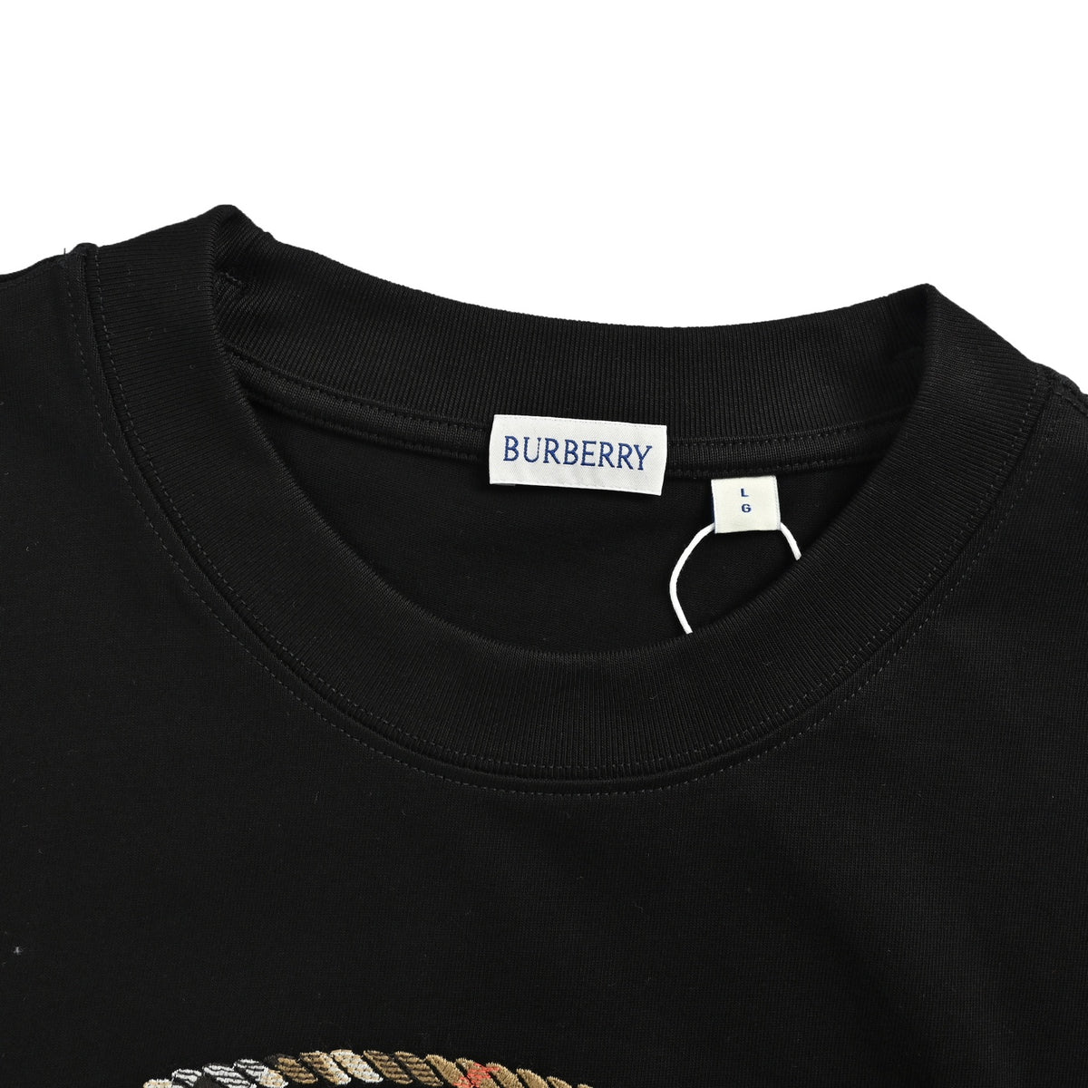 Burberry Round War Horse Knight Plaid Knight Seal Embroidered Short Sleeve