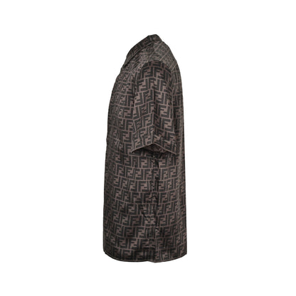 Fendi 25ss full FF jacquard dark pattern suit short-sleeved shirt