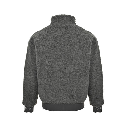 Louis Vuitton 24Fw leather sherpa stand collar jacket